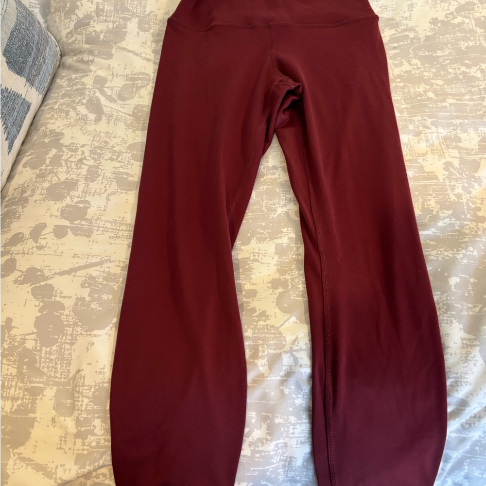 Quince Maroon High-Waist Leggings